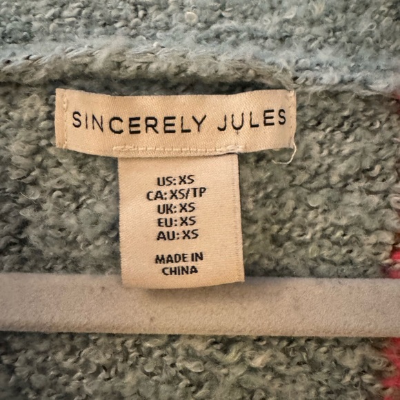 Sincerely Jules Colorful Flared Sleeve Open Front Cardigan• - Picture 6 of 7